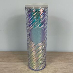 Starbucks White Iridescent Swirl 16oz Tumbler